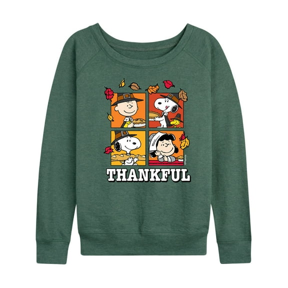 Peanuts - Fall Thanksgiving Women's Lightweight French Terry Long Sleeve Shirts