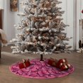thumbnail image 5 of Daiia Pink Butterfly Drawing Merry Christmas Tree Skirt , Xmas Large Lace-up Tree Skirt, Santa Snowflakes Rustic Home Decorations New Year Party Farmhouse Decor-36", 5 of 7