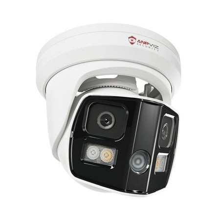 Anpviz 4K Dual Lens PoE IP Security Camera Outdoor 180 Degree Panoramic Wide Angle, 8MP PoE Camera with Smart Dual Light, Human/Vehicle Detection