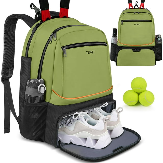 Mochila de tenis Ytonet 32 x 23 x 45 cm, 2 compartimentos para raquetas y zapatos