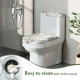 thumbnail image 4 of SEANATIVE White Marble Toilet Dust Cover Breathable Toilet Seat Cover Tank Lid Protector with Elastic Edge 2 Pieces Stain Splash Resistant Bath Room Bowl Lids Covers Accessories, 4 of 7