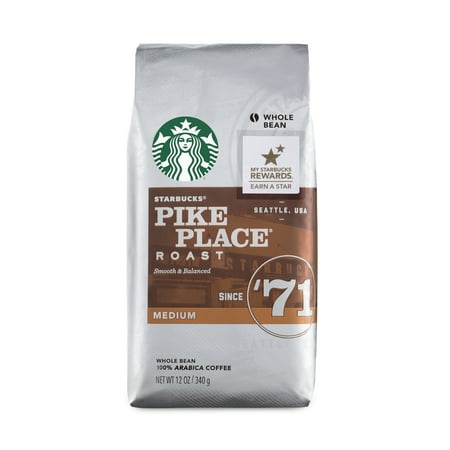 Starbucks Pike Place Roast Medium Roast Whole Bean Coffee, 12-Ounce (Best Place To Store Coffee Beans)