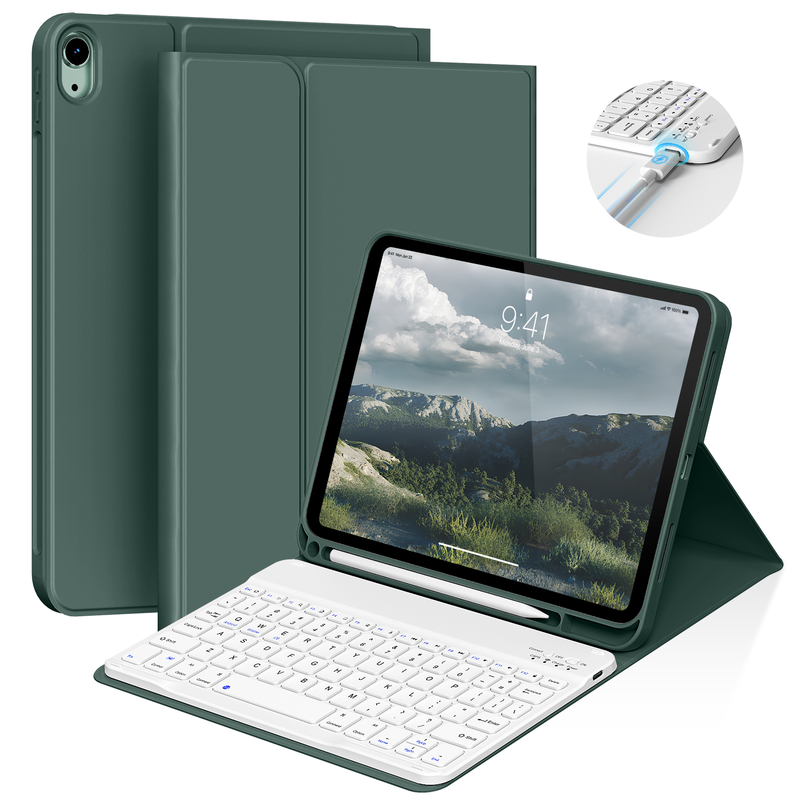 Kenke iPad A16/10th Gen Keyboard Case Dark Green photo 1