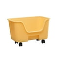 thumbnail image 4 of Bandejas de arena para mascotas con lados altos, inodoro abierto para gatos, bandeja de entrenamiento para arena para gatos, lavabo grande para gatos, Amarillo Con Rueda, 4 of 8