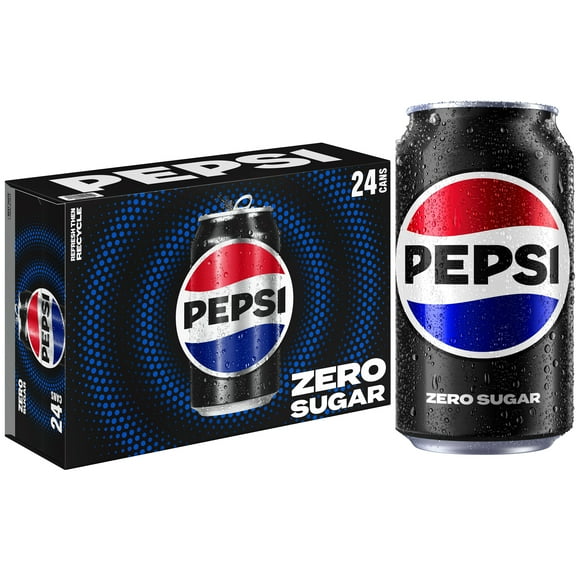 Pepsi Cola Zero Sugar Soda Pop, 12 fl oz, 24 pack Cans