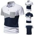 thumbnail image 4 of outfmvch polo shirts for men summer three-color stitching short-sleeved lapel t-shirt womens tops white, 4 of 9