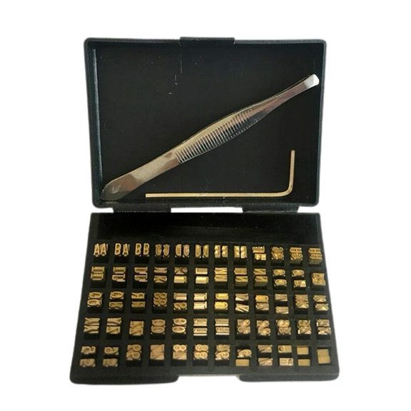 120pcs Coding Machine Word Grain 2*4*15cm Hot Stamp Copper Letters Thermal Ribbon Printing Font Semi-Automatic Tools