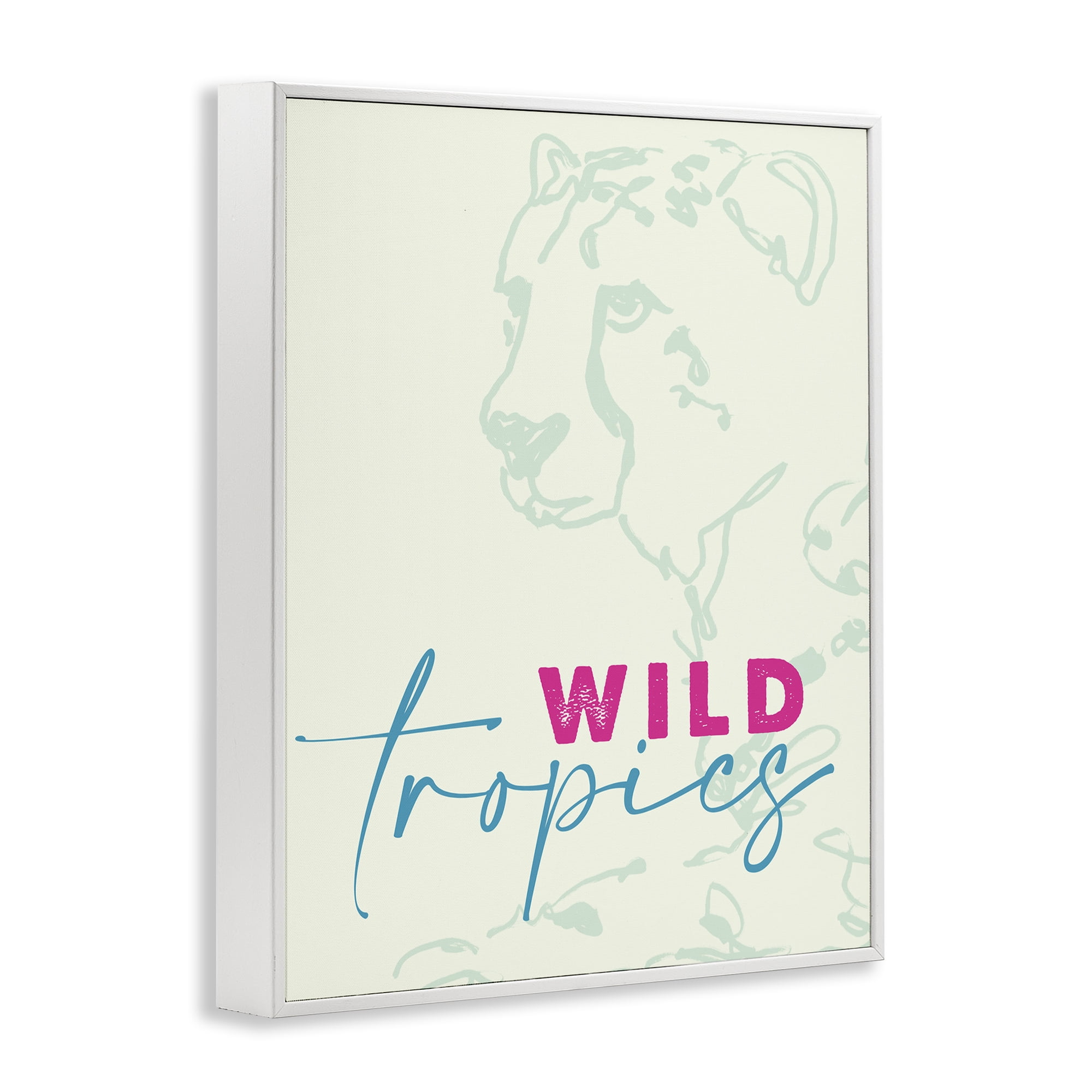 Stupell Industries Wild Tropics Cheetah White Framed Giclee Art, design by Lanie Loreth
