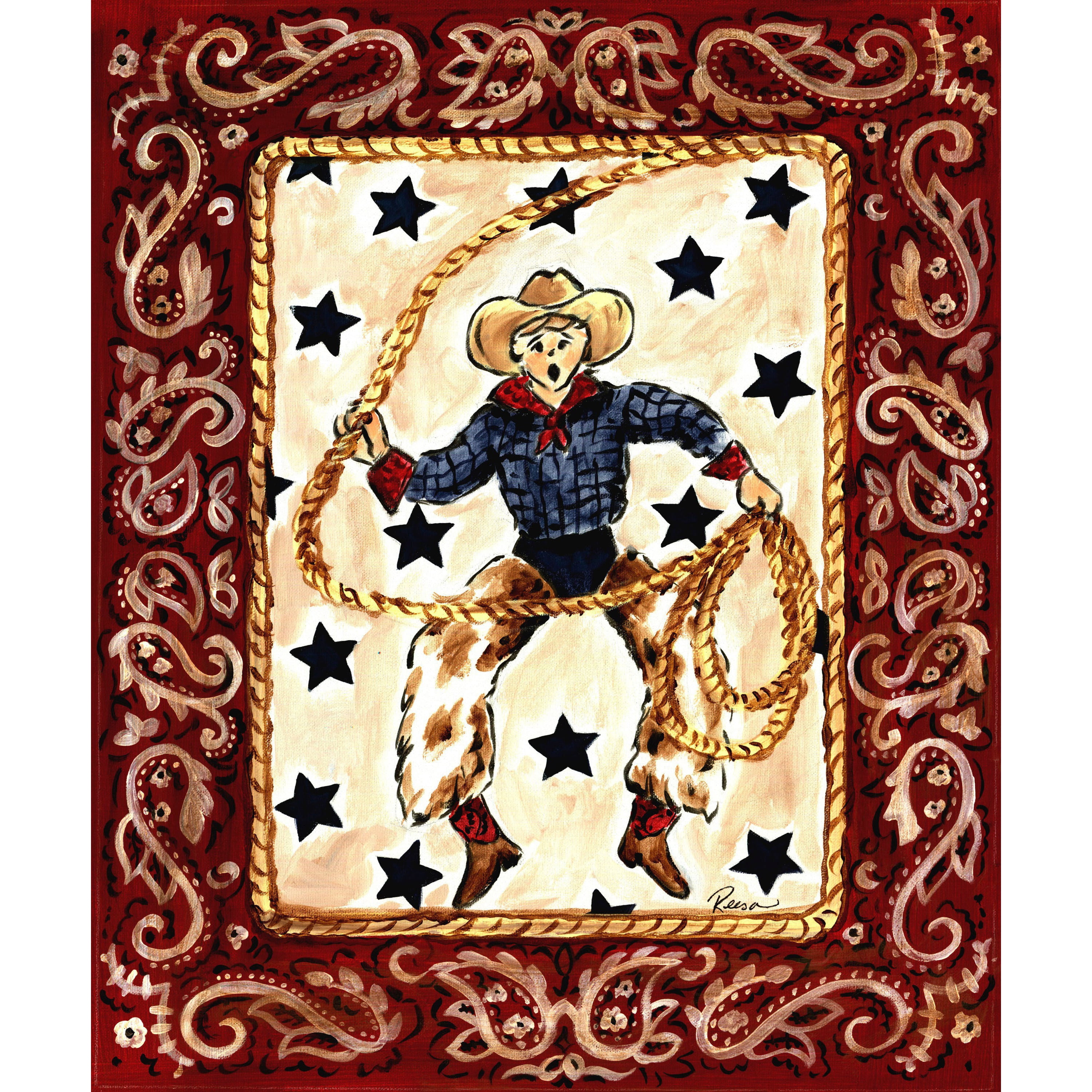 Marmont Hill "Cowboy" by Reesa Qualia Painting Print on Wrapped Canvas