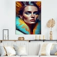 thumbnail image 2 of Designart Colorful Sensual Woman In Fur Coat II Canvas Wall Art, 2 of 5