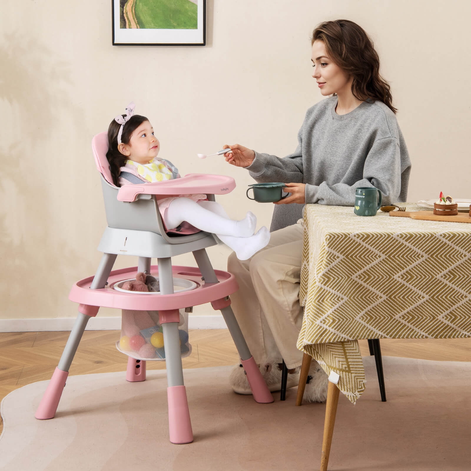 Infans 16-in-1 Baby High Chair with Activity Center Booster Seat Building Block Table
