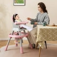 thumbnail image 3 of Babyjoy 16-in-1 Baby High Chair with Activity Center Booster Seat Building Block Table Pink, 3 of 10