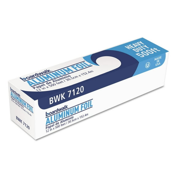 Boardwalk Heavy-Duty Aluminum Foil Roll 12" x 500ft 20 Micron Thickness Silver 7120