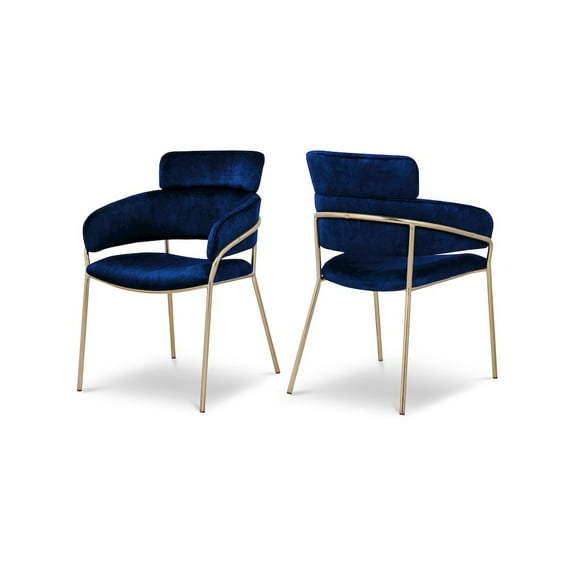 Meridian Furniture Yara Navy Velvet Dining Chair (Set of 2)