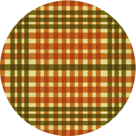 Ahgly Company Machine Washable Indoor Round Transitional Mahogany Brown Area Rugs, 4' Round