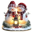 thumbnail image 2 of FastXmas Christmas Acrylic Snowmen Figurines Tabletop Decoration,2D Snowman Candle with Reindeer Pattern Christmas Desktop Ornament for Xmas Holiday Winter Festive Home Party Ornament(7.2 x 7.8 In), 2 of 3