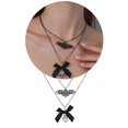 thumbnail image 2 of Collier Superposé pour Femmes, Pendentif Chauve-Souris Gothique, Collier Ras-du-Cou pour l'Halloween, 2 of 10