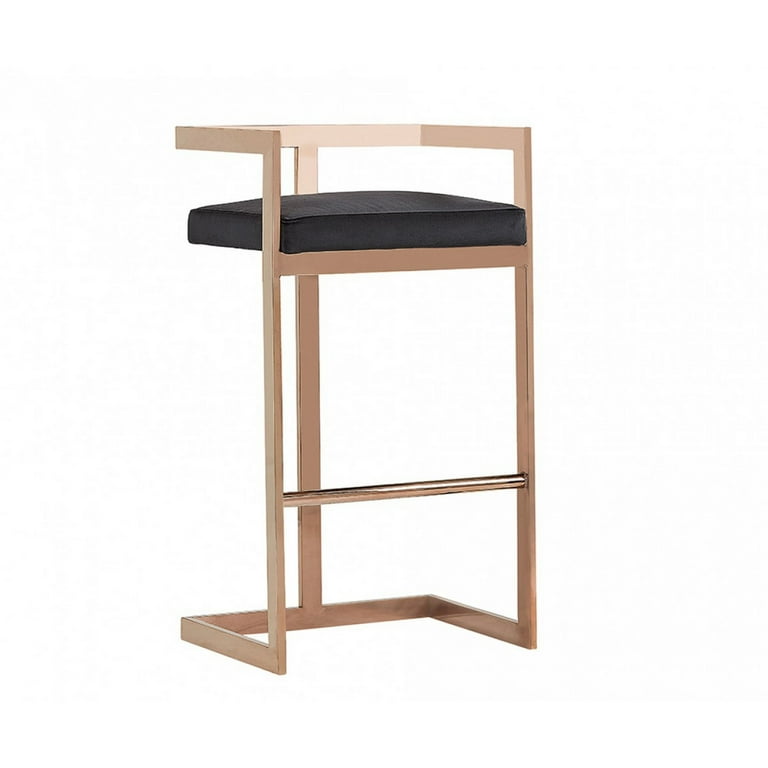 Bar Stool With Leatherette Padded Seat, Cantilever Bar Stools