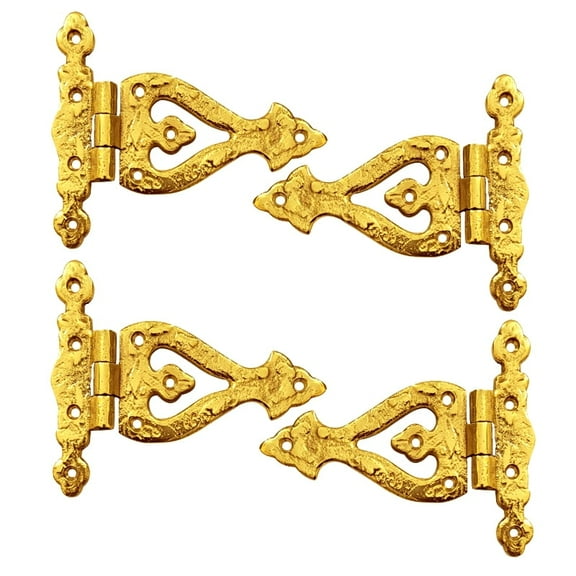 Shristy Hardware "Beulah" Brass Tee Hinge-(Pack of 4 - Polished Lacquered Finish)