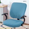 thumbnail image 4 of kurtrusly Pack de 2 Housse de Chaise de Bureau Résistant à l'Usure Lavable Multicolor Style Simple Décoration Chaises Gaine Coussin Dossier Couverture Bleu Azur, 4 of 5