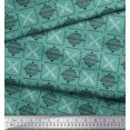thumbnail image 2 of Soimoi Georgette Viscose Fabric Leaves & Geometric Block Printed Fabric 1 Yard 42 Inch Wide, 2 of 2