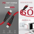 thumbnail image 5 of Universal 60w Pd Type-c To Type-c 3 Feet Super Fast Charging Data Cable With Retail Packaging - Grey, 5 of 8
