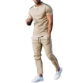 thumbnail image 6 of Bixock Men's 2 Piece Set,Jogging Suits for Men,Solid Color Short Sleeve Crew Neck Top and Long Pants with Casual Sweatsuit Outfits, 6 of 7