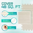 thumbnail image 3 of Yes4All 12 pcs Interlocking Exercise Foam Mats, Cover 48 SQFT, 7/16 inch, Walnut Wood Light Color, 3 of 9