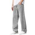 thumbnail image 3 of Abtuhar Teens 13-17Y Boys Denim Pants Loose Straight Leg Full Length Trousers Jeans for Summer Daily Wear, 3 of 5