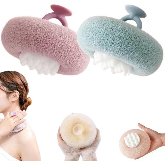 Flor de esponja de baño XINYU bola de baño de masaje con artefacto exfoliante con ventosa 2 en 1