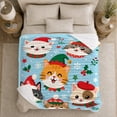 thumbnail image 5 of Festive Holiday Cat Faces Gathering, Festive Pet Portrait Pattern, Warm Flannel Blanket for Living Room and Reading Nook, Cat Lovers Christmas Gift, Pet Lover Home Decor, 5 of 9