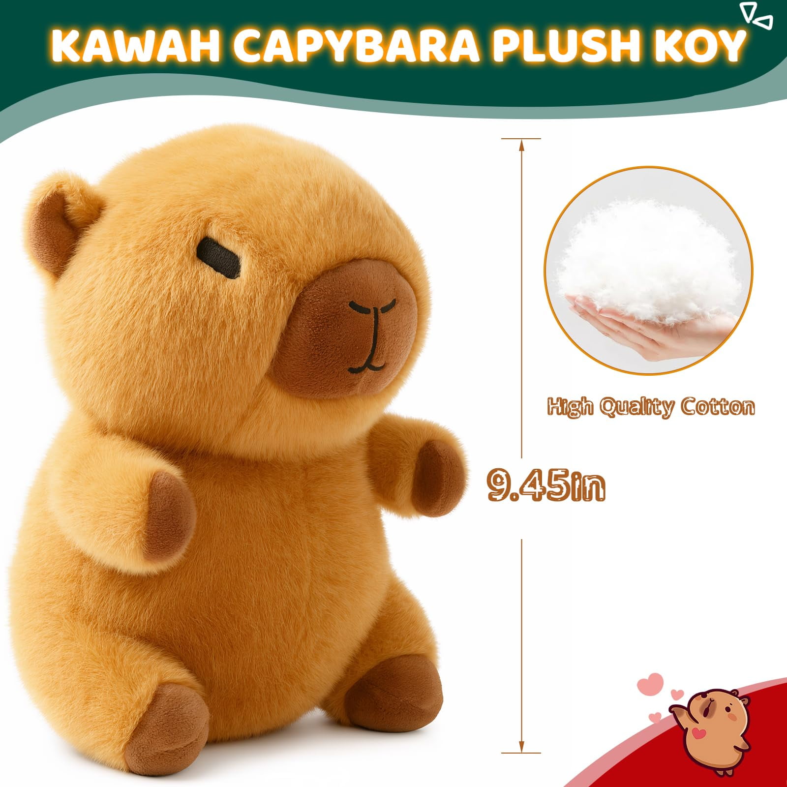 YSZZYSM Capybara Plush Set with 9 Dress-Up Pieces, Stuffed Animal Toy with Outfits & Accessories for Kids Girls Ages 3-7