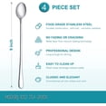 thumbnail image 2 of Coffee Spoon Stainless Steel Cocktail Stirring Spoon 4-Piece Set Silver, 2 of 5