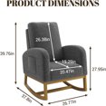 thumbnail image 3 of M optimized Upholstered Rocking Chair Nursery Accent Chair with Wood Legs and Side Pockets, High Back Glider Chair for Living Room, Bedroom, Nursery Room, 3 of 7