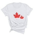 thumbnail image 3 of Fiudx Ofertas de La Semana Camiseta Básica de Verano de Manga Corta Informal para Mujer, Blusa con Estampado de Hoja de Arce Del Día de Canadá, Camiseta con Cuello Redondo, 3 of 3