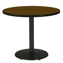 KFI Studios Mode 3' x Round' Dining Table, Walnut, Black Base