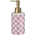 thumbnail image 2 of Checkered Ceramic Soap Dispenser with Rust Proof Gold Matte Pump Decorative Soap Dispenser for Bathroom or Kitchen (Black & White), 2 of 13