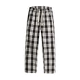 thumbnail image 2 of Pantalones de pijama largos de poliéster para hombre, informales, con estampado a cuadros, holgados y deportivos., 2 of 5