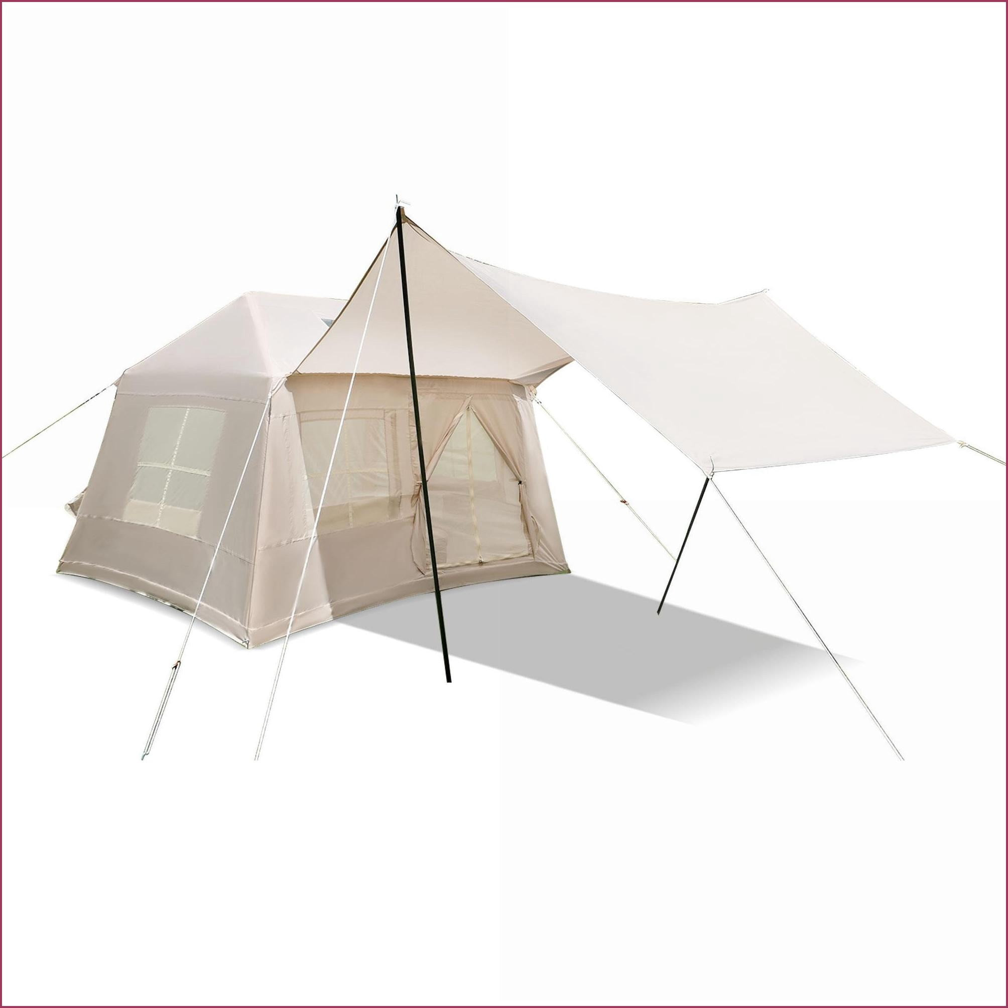 Tents | Tiendas de Campaña, 4-Season 5.72m² Inflatable Tent, Stove Jack, Pump, Camping Glamping | oxford fabric