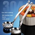 thumbnail image 2 of Cucharón de sopa de metal SUS304 Cucharones de acero inoxidable Cuchara y colador ranurado Juego de cuchara Cucharón de sopa pequeño con agujeros Cucharones coladores para servir ollas calientes o re, 2 of 5