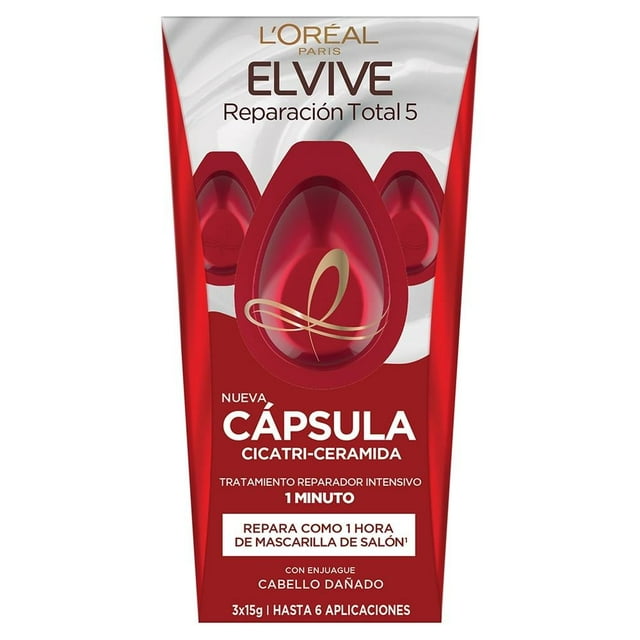Tratamiento capilar L'Oréal Elvive reparación total 5 cabello dañado 3 pzas 15 g