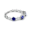 thumbnail image 3 of Blue Sapphire 925 Silver Chain Tennis Bracelet, 3 of 4