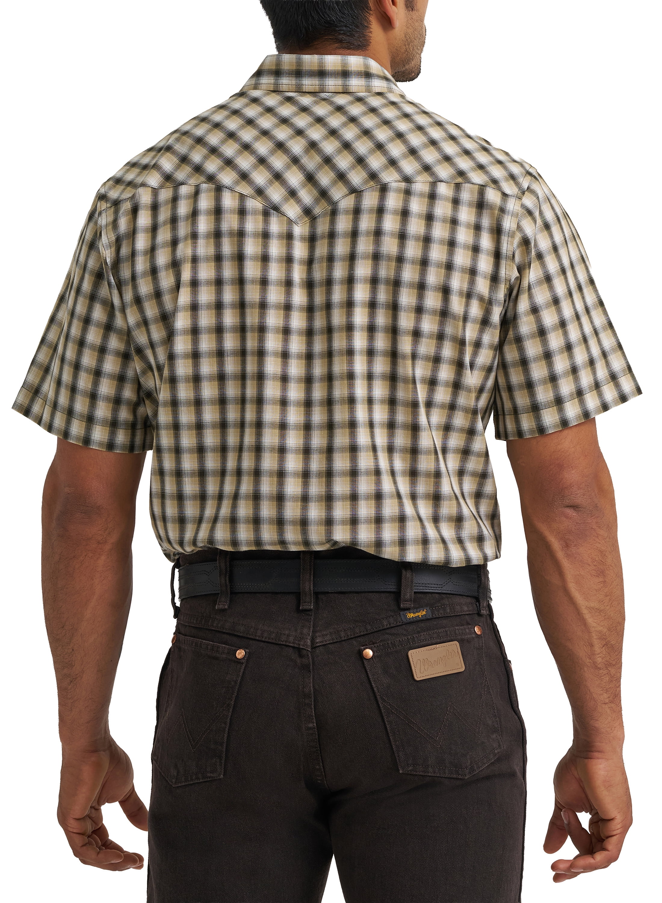 Wrangler® Men's and Big Men's Regular Fit Short Sleeve Western Shirt, Sizes S-5XL