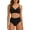 Black, variant on Women's Swimsuit High Waisted Bikini Set Solid Color Conservative Fashionable Split Two Piece Beach Vacation Swimwear, Mint Green L