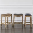 thumbnail image 2 of Elmo Bonded Leather Counter Stool Weathered Smoke Legs, Vintage Gray, 2 of 7