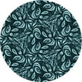 thumbnail image 1 of Ahgly Tapis Rond Lavable en Machine Intérieur Transitionnel Vert Sarcelle Profond, 7 Pieds Rond, 1 of 7