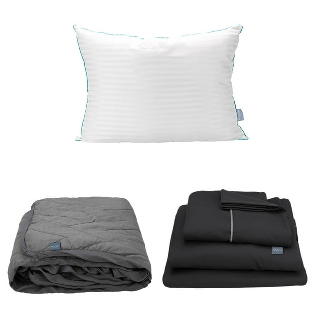 Juego de Sábanas Individual Royal Negro + Protector Lux + Almohada Royal