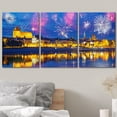 thumbnail image 3 of wall26 Canvas Print Wall Art Set Bright Fireworks Gdansk Poland Celebrations &amp; Holidays Cityscape Photography Realism Landscape Colorful for Living Room, Bedroom, Office - 24"x36" x 3, 3 of 5