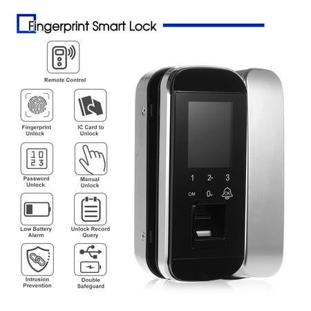 Fingerprint Smart Lock Remote Control Password Door Access Control System & Time Attendance Kits Touchscreen Intelligent Electronic Keyless Door Lock Entry Kit (Single/Double