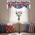 thumbnail image 4 of Independence Day Tie Up Valances Curtain, Adjustable Kitchen American Flag Red Blue Bottle Flowers Valances for Windows Decor, Rod Pocket Short Curtains Set for Bedroom/Bathroom, 42"x18", 4 of 9